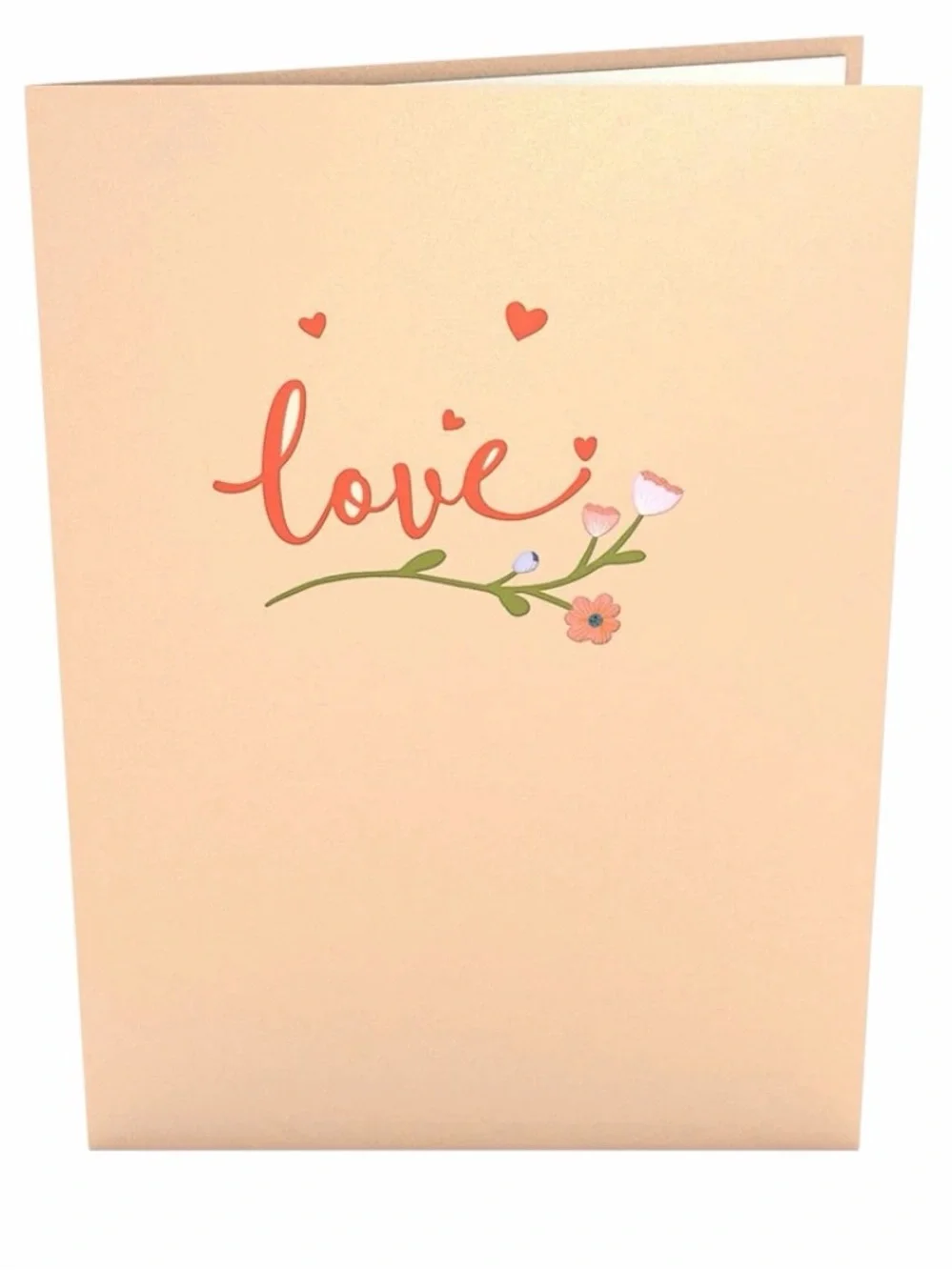 Floral 'Mom' Pop-Up Card in Peach